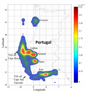 Collision risk density map